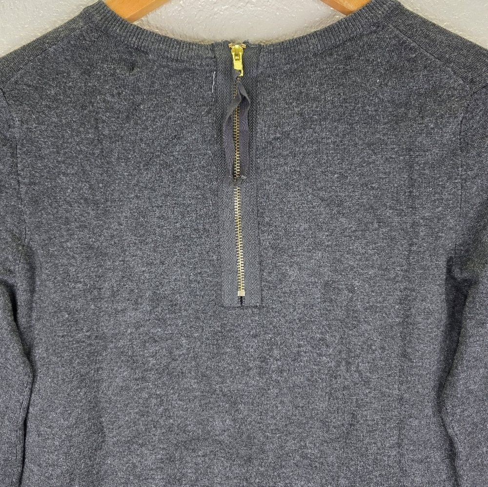 Nwt Philosophy Women's Crew Neck Sweater 3/4 Sleeve Pull Over Charcoal Gray Smal - Picture 8 of 16